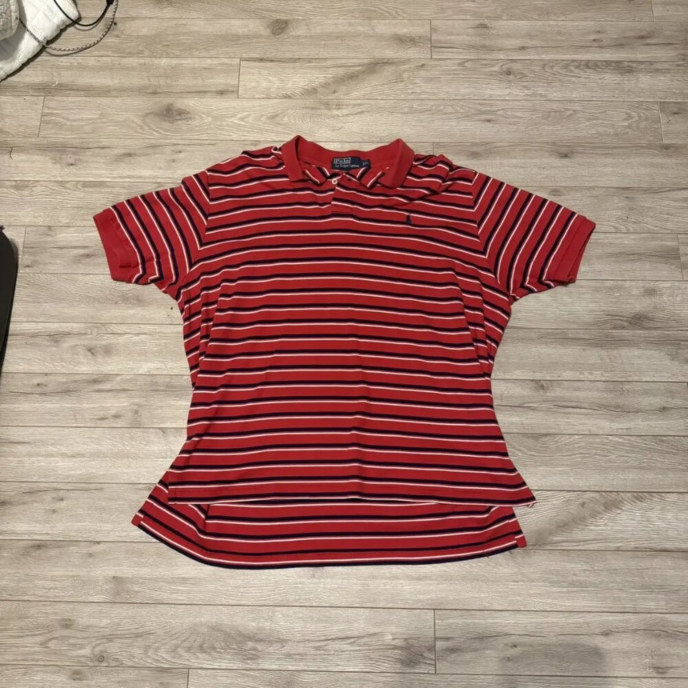red navy and white striped polo polo ralph lauren